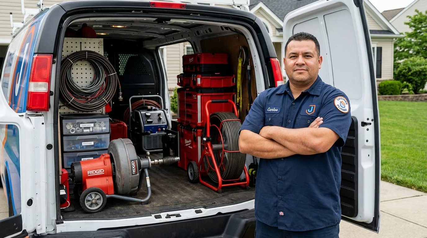 Professional drain cleaning equipment and Johns Plumbing LLC plumber in Sunland Park