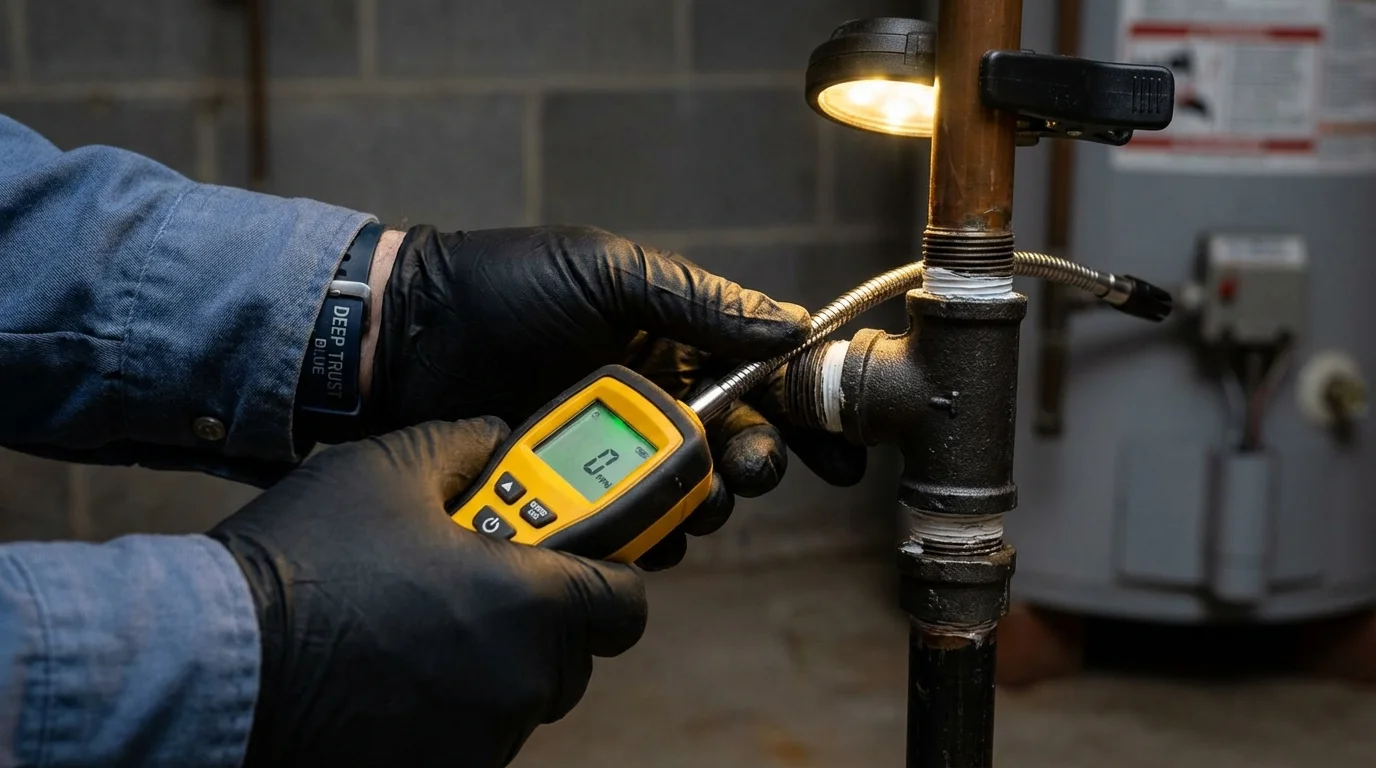 Gas leak detection with electronic sniffer by Johns Plumbing LLC in Sunland Park