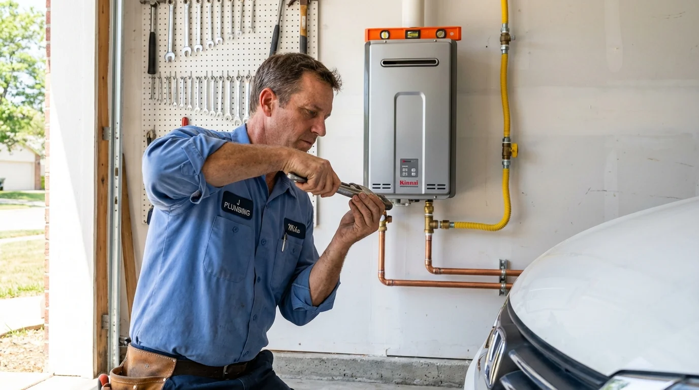 Tankless water heater installation by a Johns Plumbing LLC plumber in Sunland Park